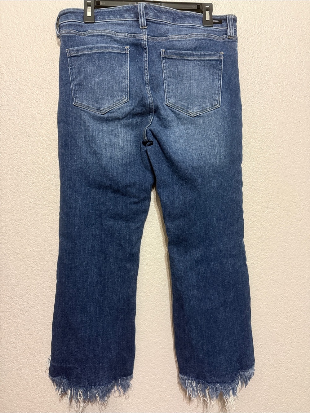 Liverpool Petite Crop Flare Jeans in Medium Blue with Frayed Hem - Picture 6 of 6